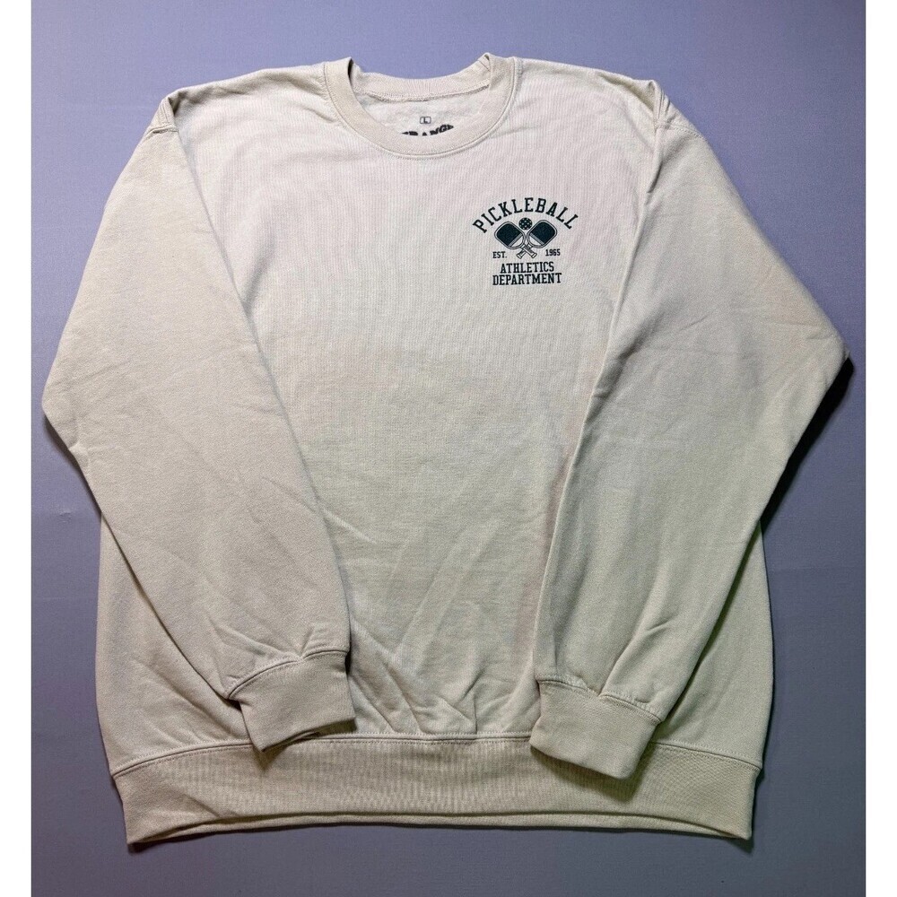 NWOT Strange Daze Los Angeles Pickleball Pullover Sweatshirt Men's Small Beige